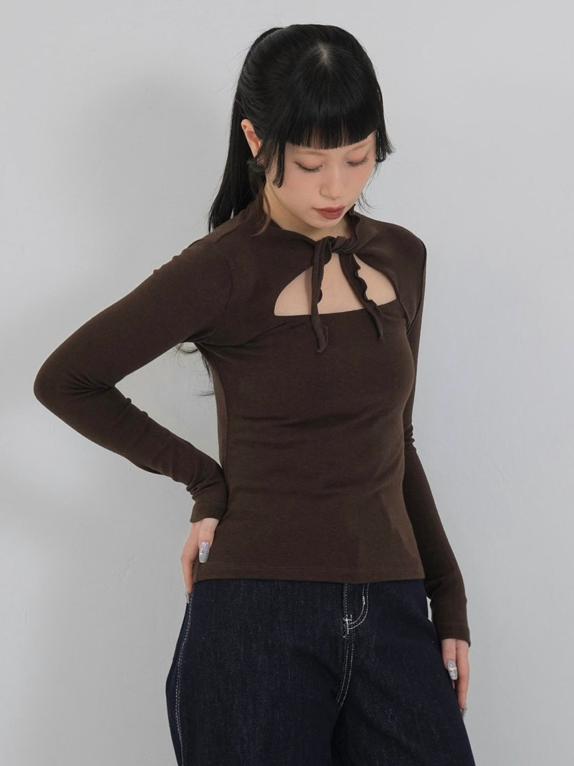 cutout choker neck tops