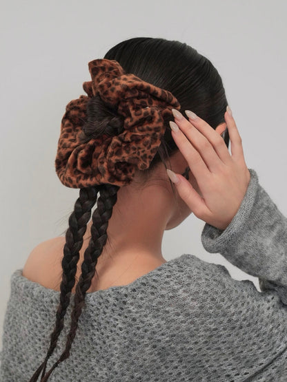 suede leopard scrunchie