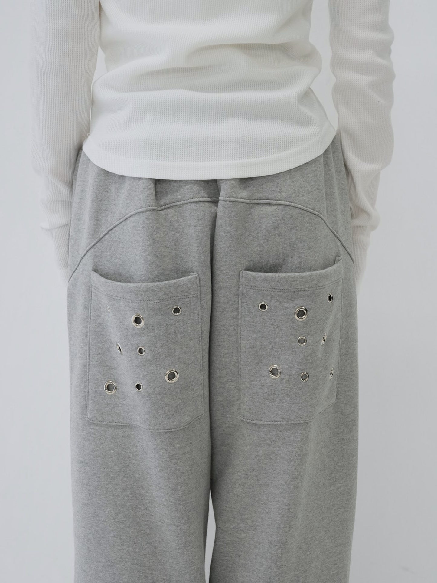 eyelet wide sweat pants