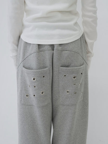 eyelet wide sweat pants