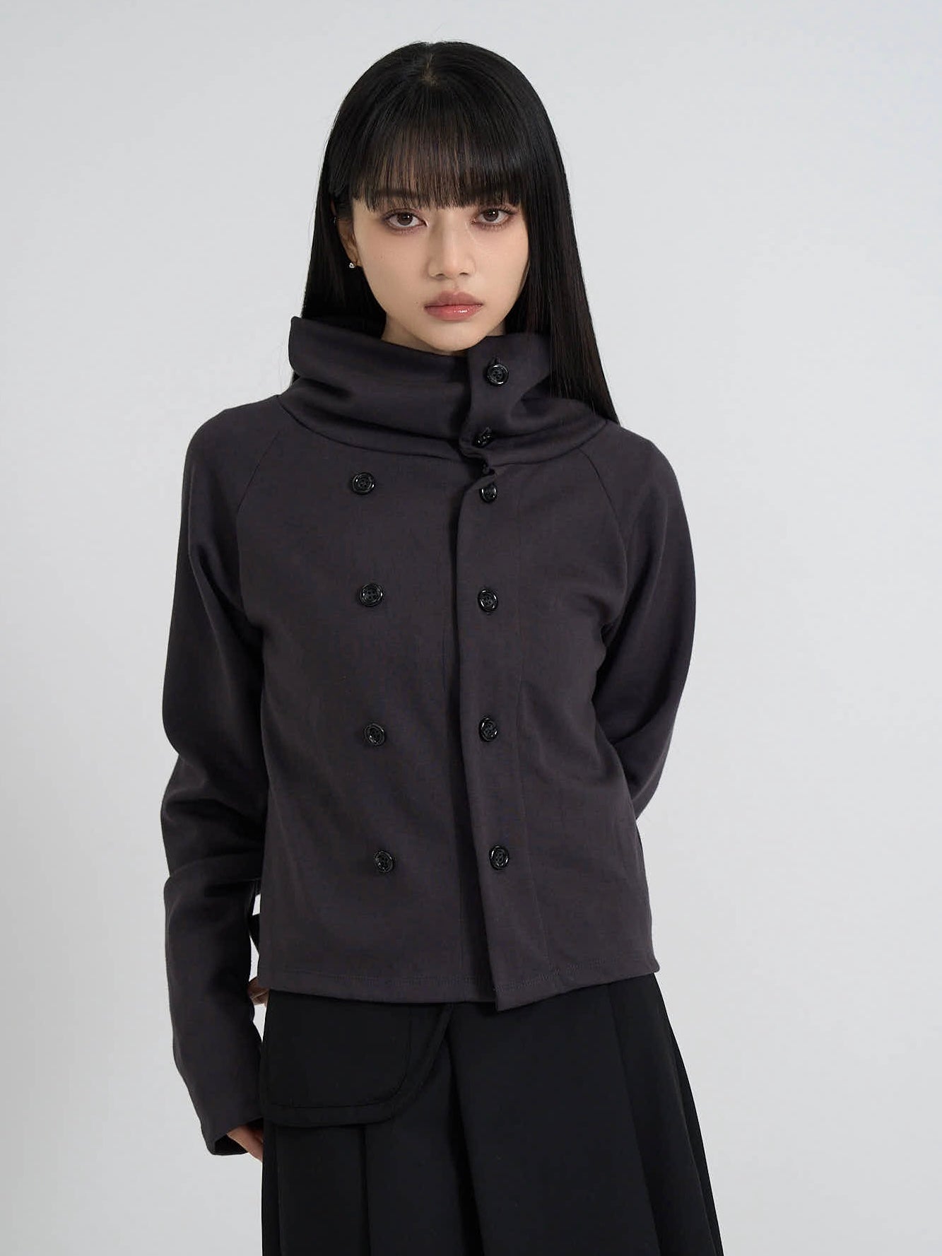 minimal double button cardigan