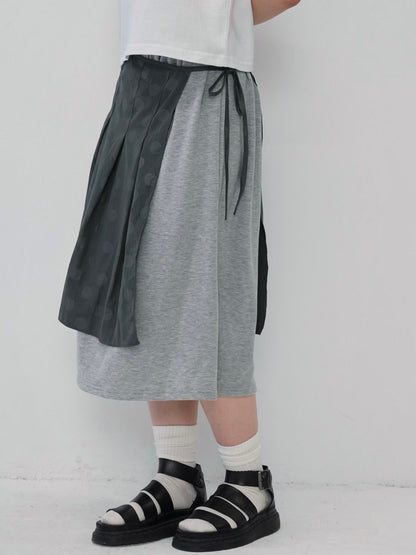 dot layered long skirt