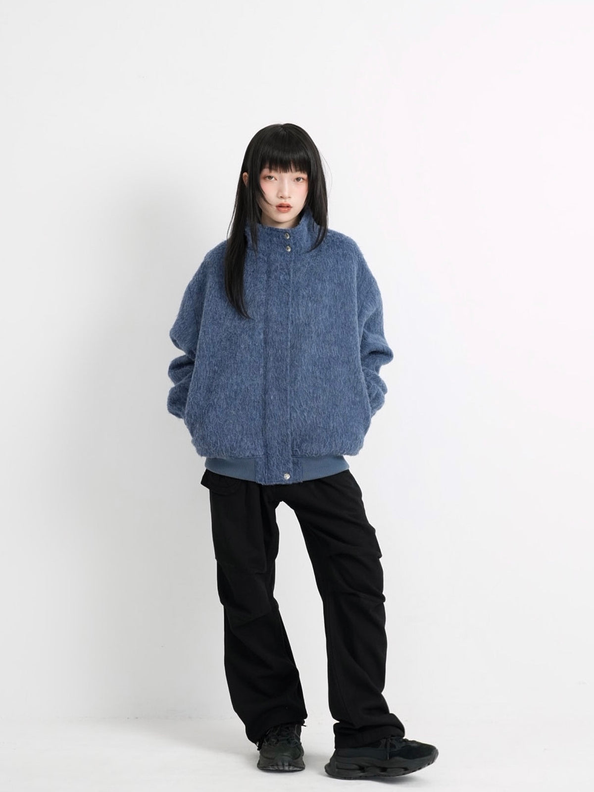 mohair snap blouson
