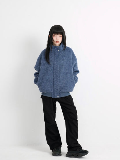 mohair snap blouson