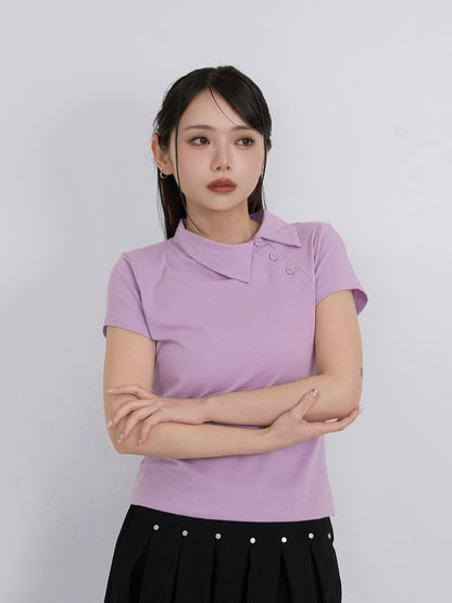 mini collar compact tops