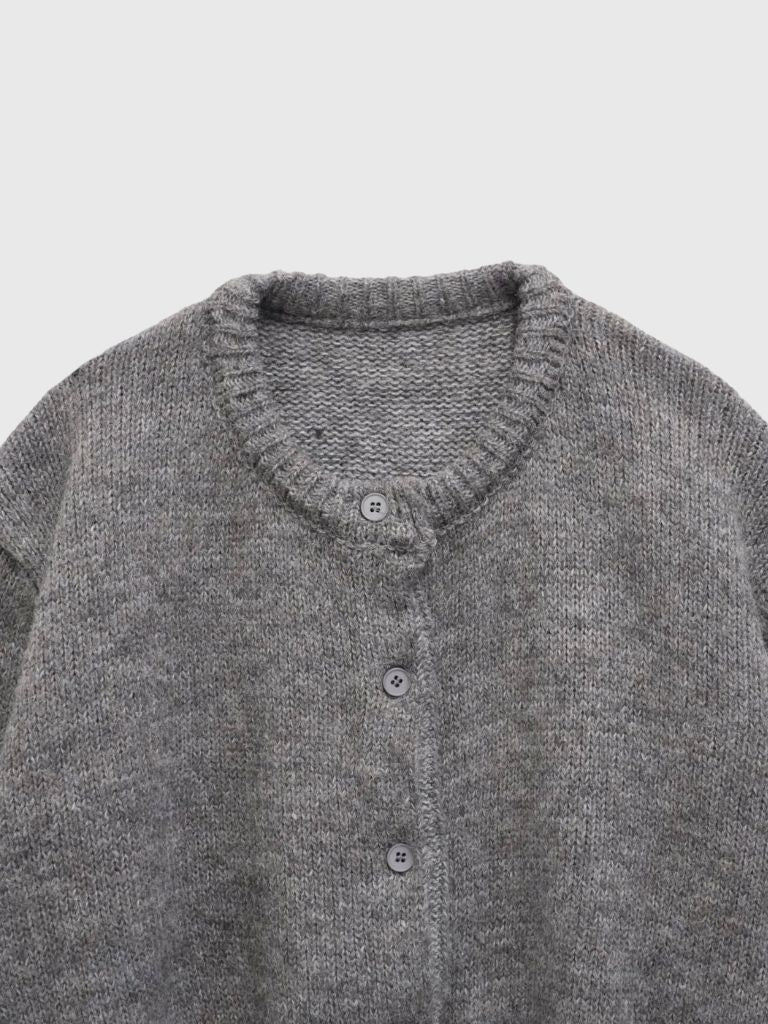 round neck cropped cardigan