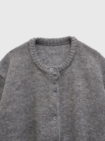 round neck cropped cardigan