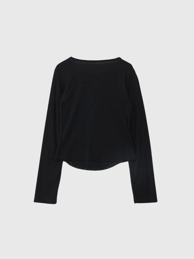 dot inner layered cardigan