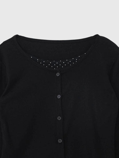 dot inner layered cardigan