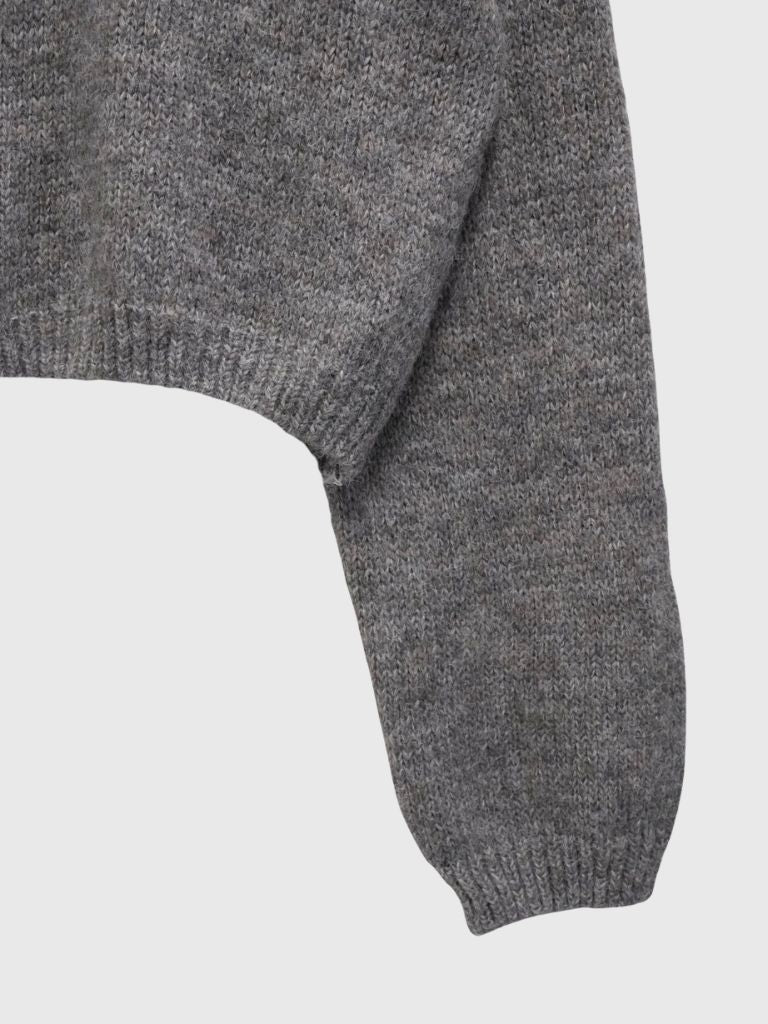 round neck cropped cardigan