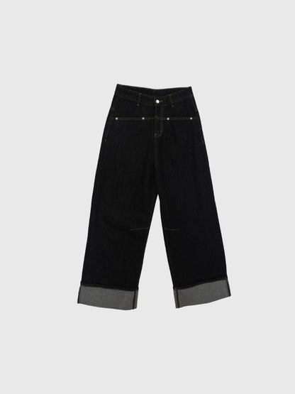 loose wide denim pants