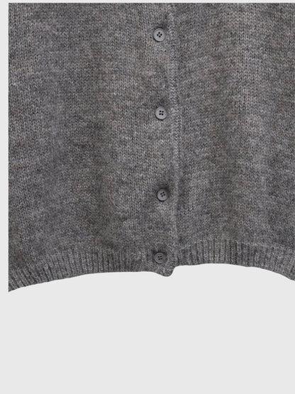 round neck cropped cardigan