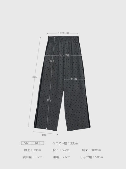 dot wide line pants