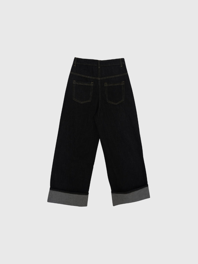 loose wide denim pants