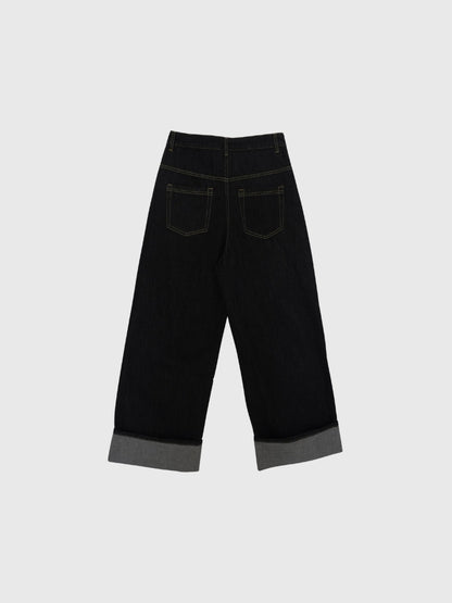 loose wide denim pants