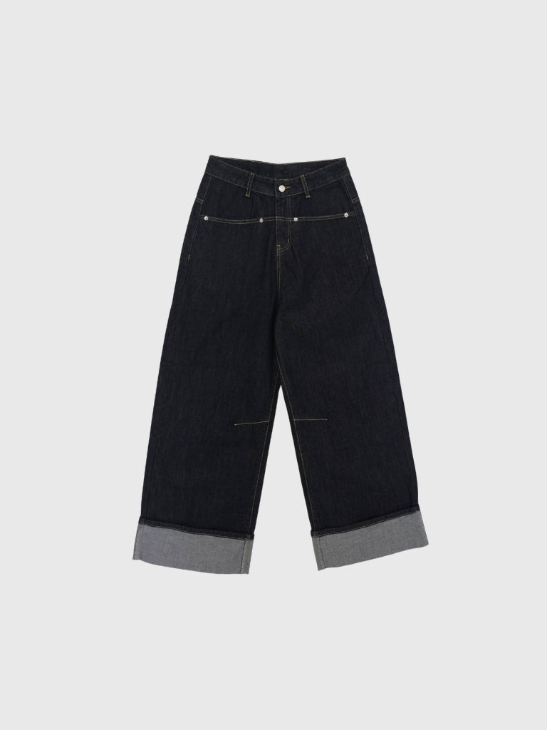 loose wide denim pants