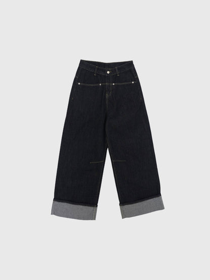loose wide denim pants