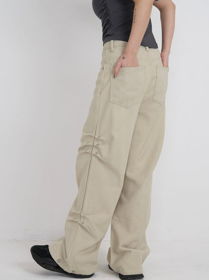 cotton side eyelet pants