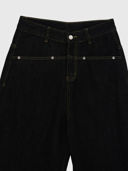loose wide denim pants