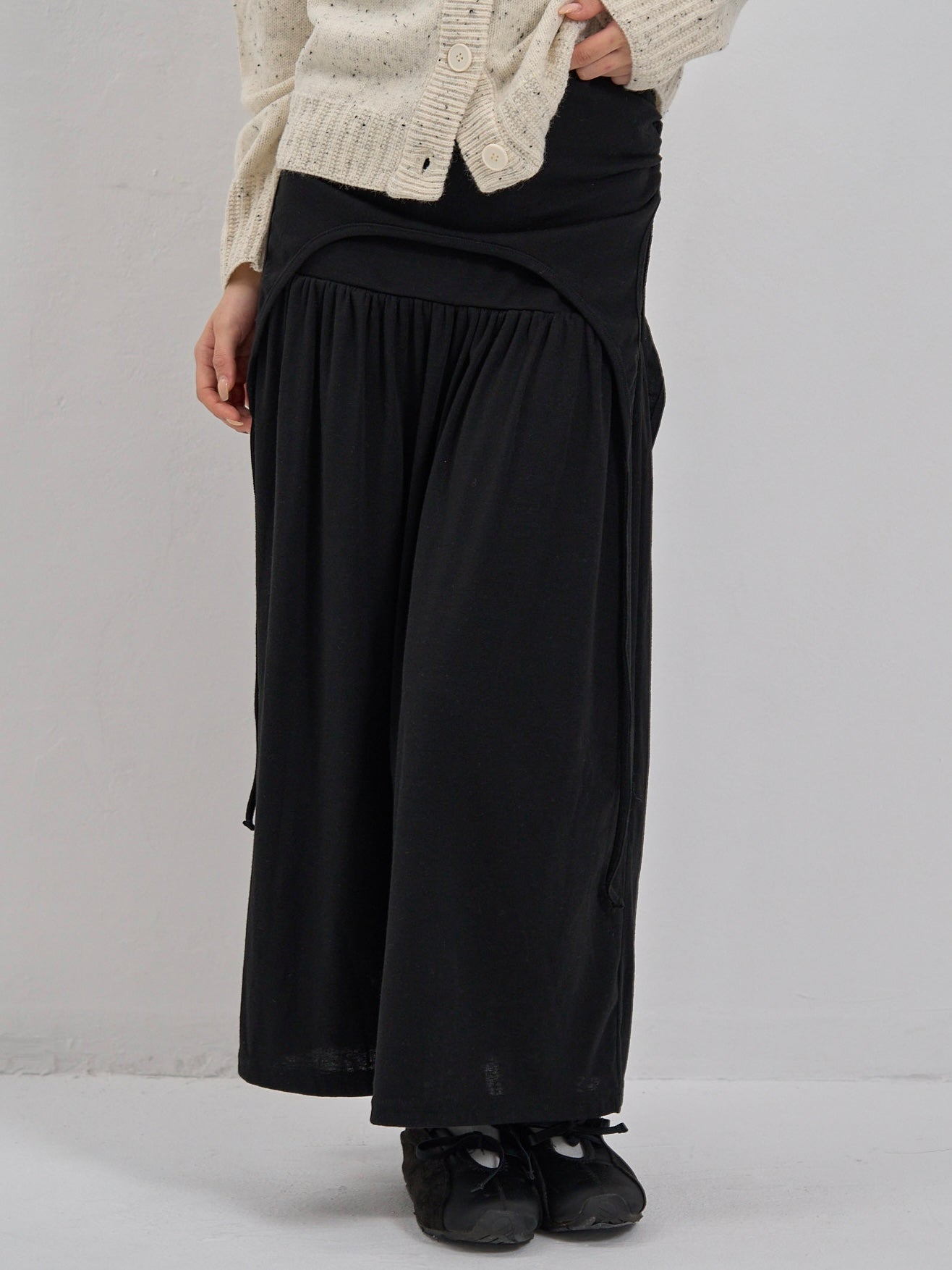 drape gathered long skirt