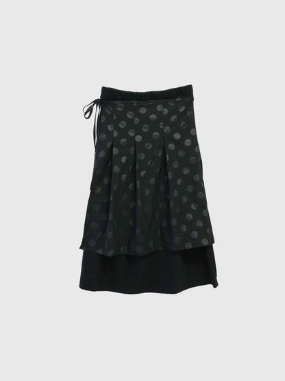 dot layered long skirt
