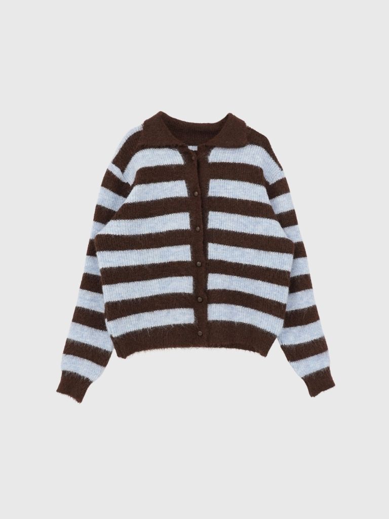 border color knit cardigan