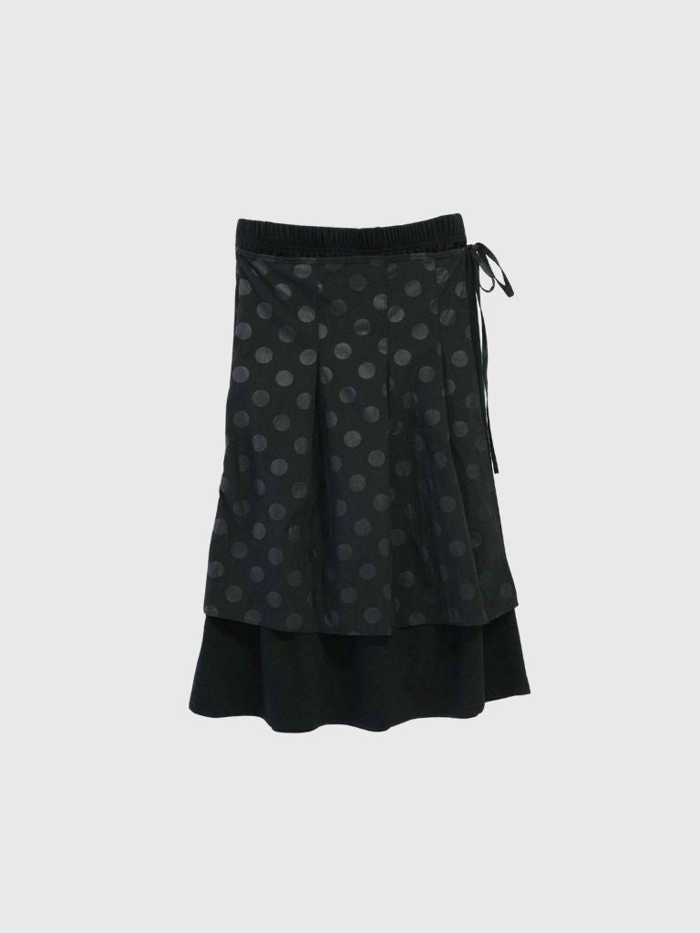 dot layered long skirt