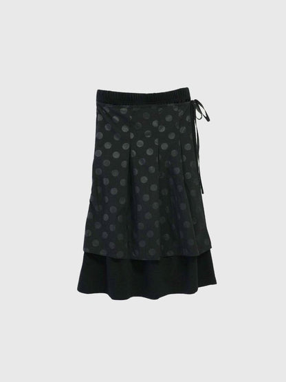 dot layered long skirt