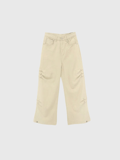 cotton side eyelet pants