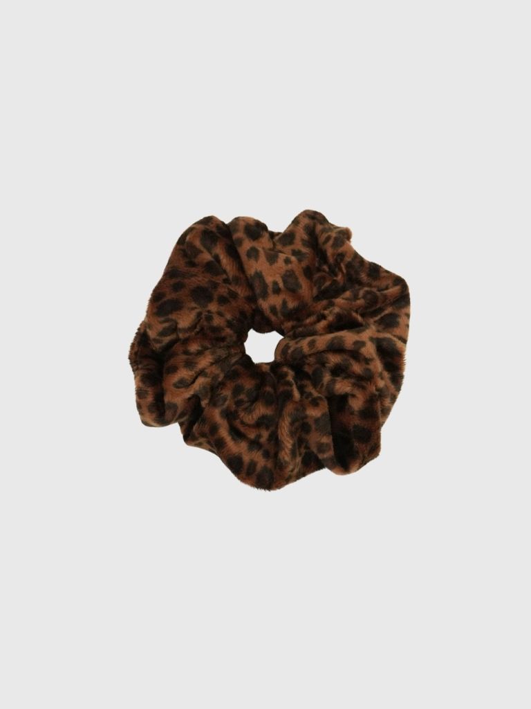 suede leopard scrunchie