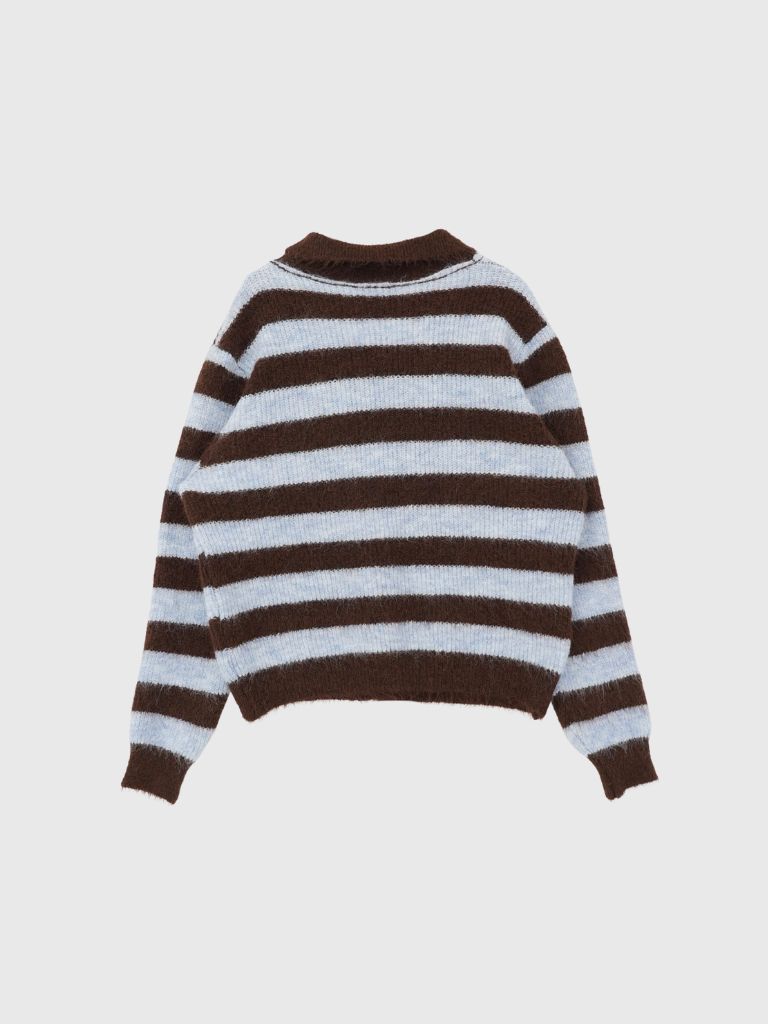 border color knit cardigan