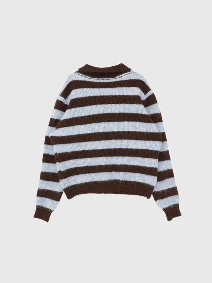 border color knit cardigan