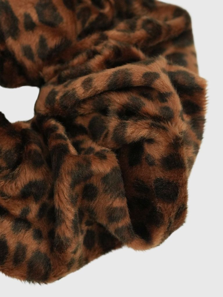 suede leopard scrunchie