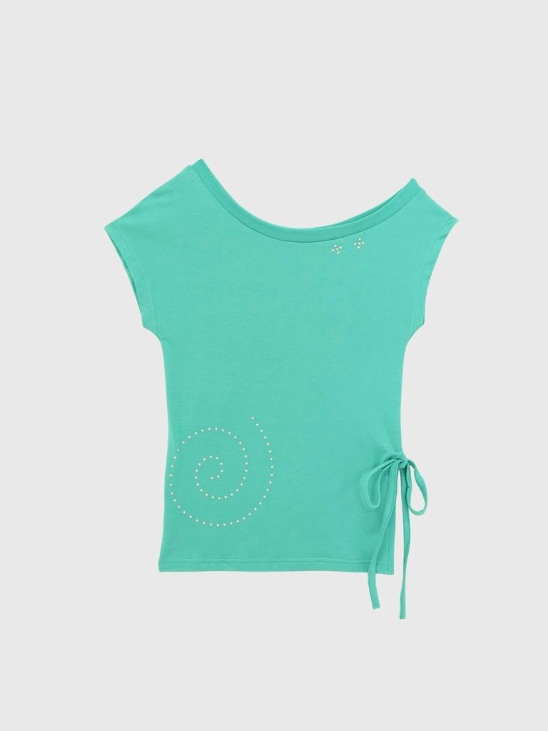 rhinestone motif slit tops