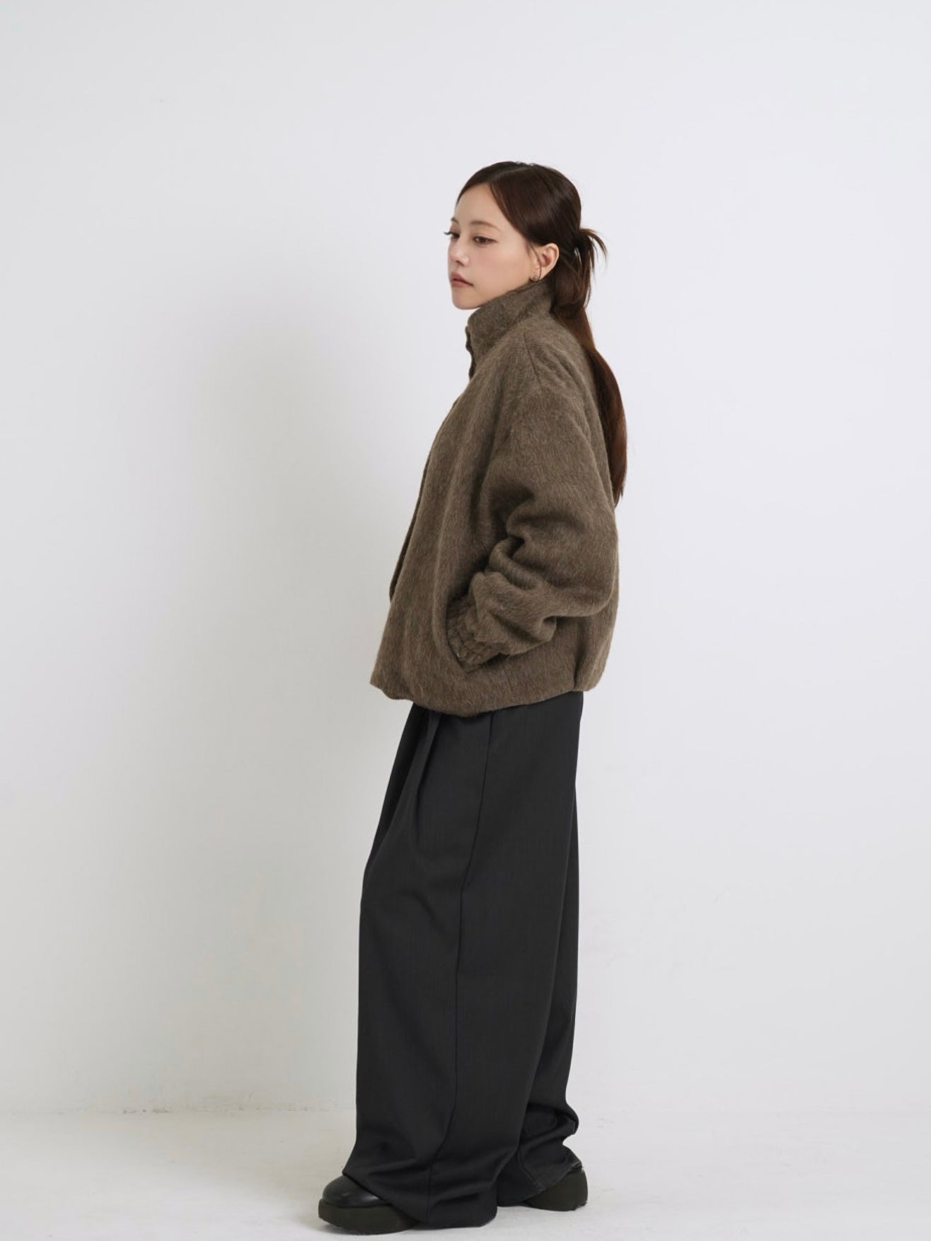 mohair snap blouson