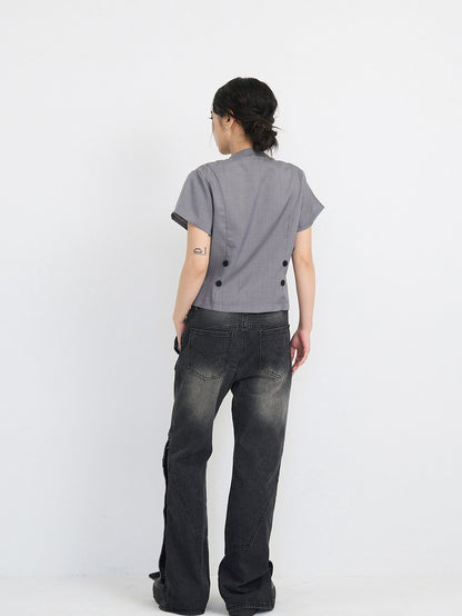 front double button tops