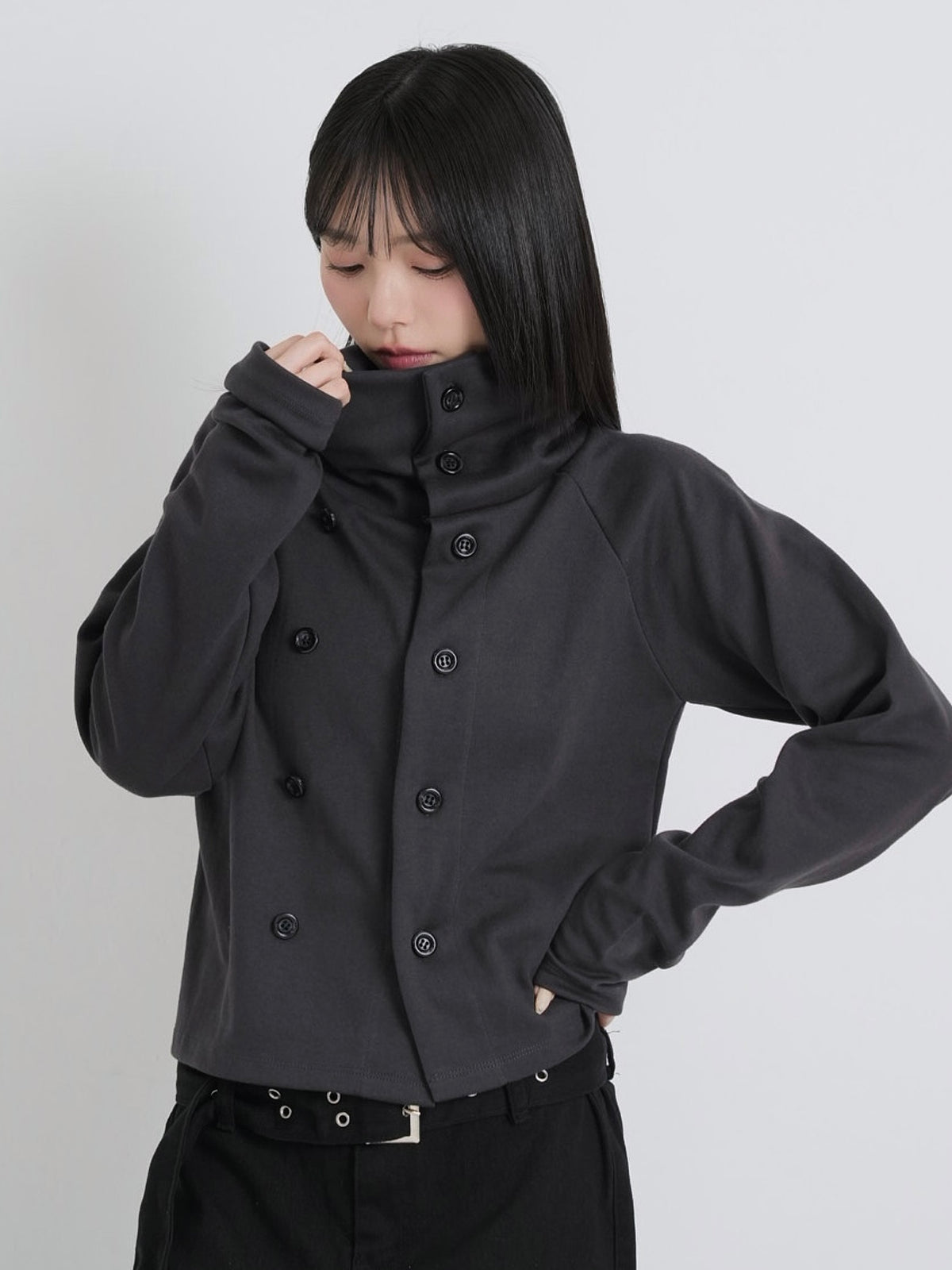 minimal double button cardigan