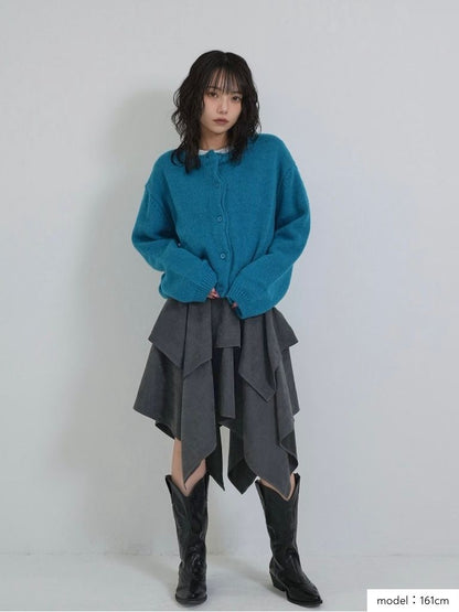 round neck cropped cardigan