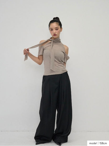 drape off shoulder tops