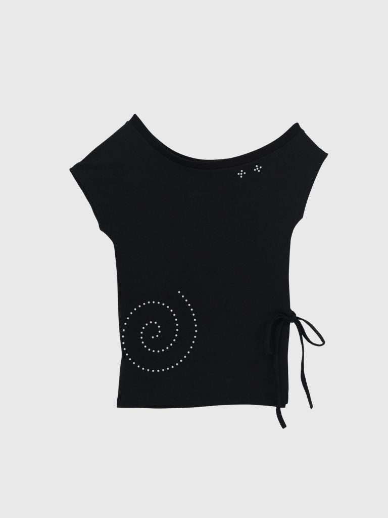 rhinestone motif slit tops