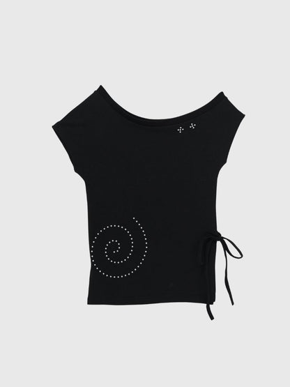 rhinestone motif slit tops