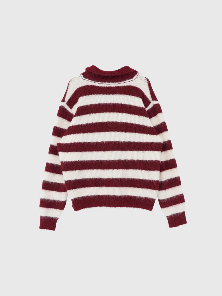 border color knit cardigan