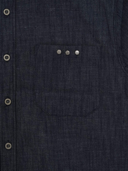 cropped stud denim shirt