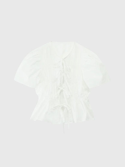front ribbon blouse