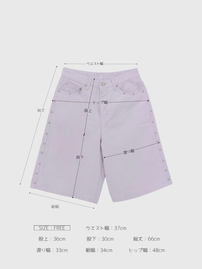 side stud bermuda pants