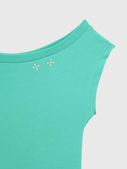 rhinestone motif slit tops