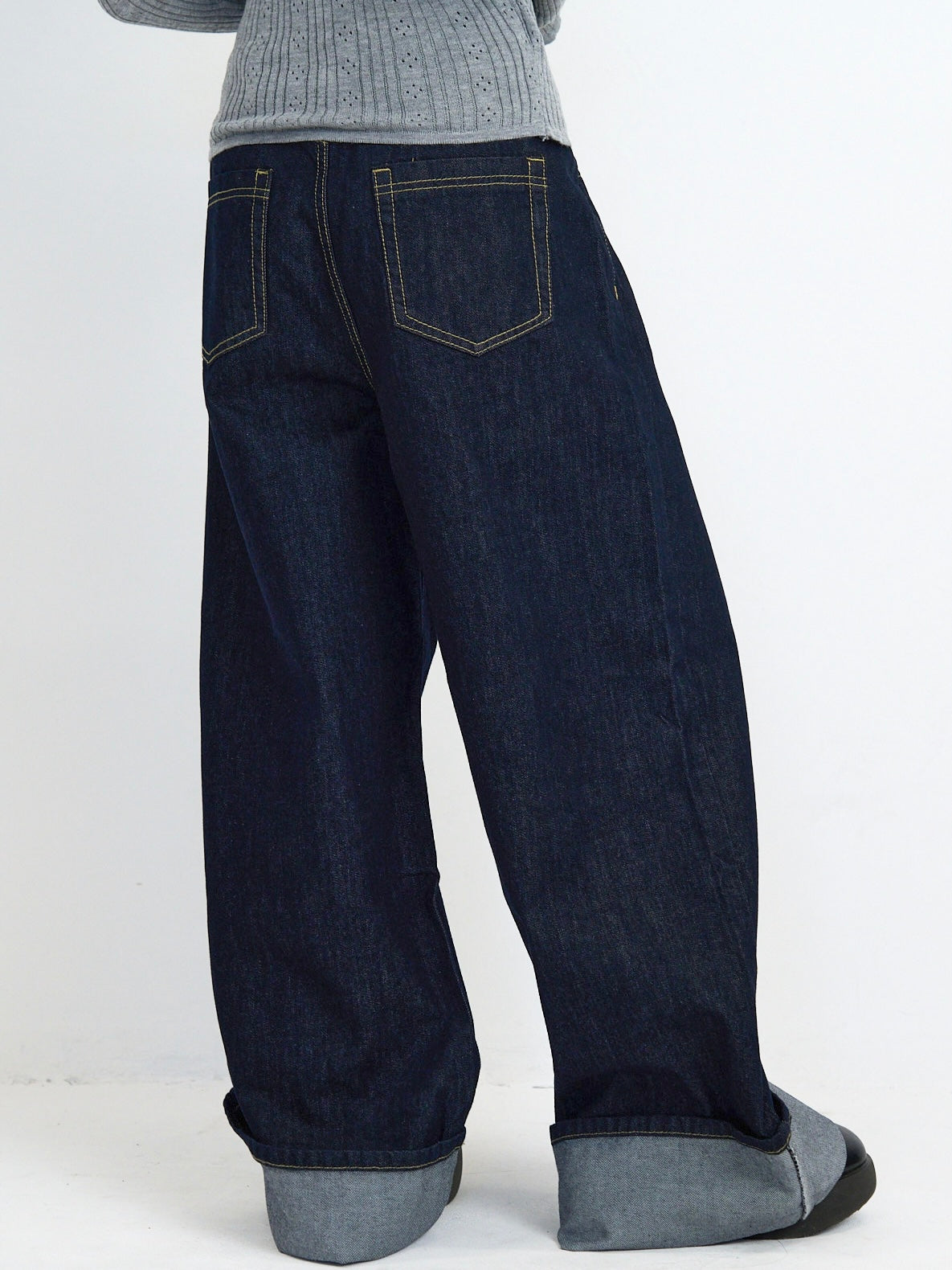 loose wide denim pants