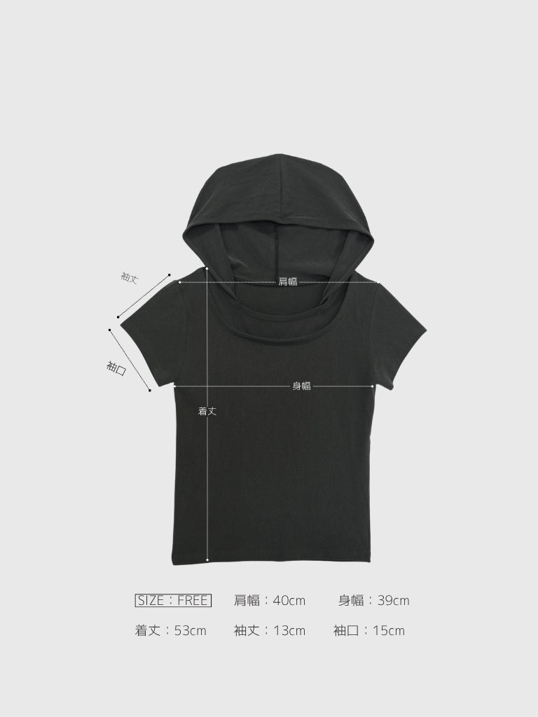 hooded tee tops