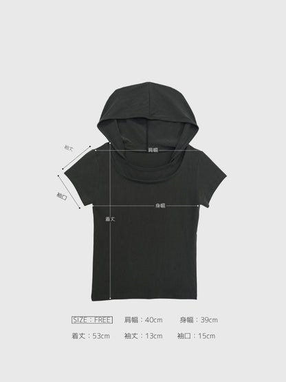 hooded tee tops