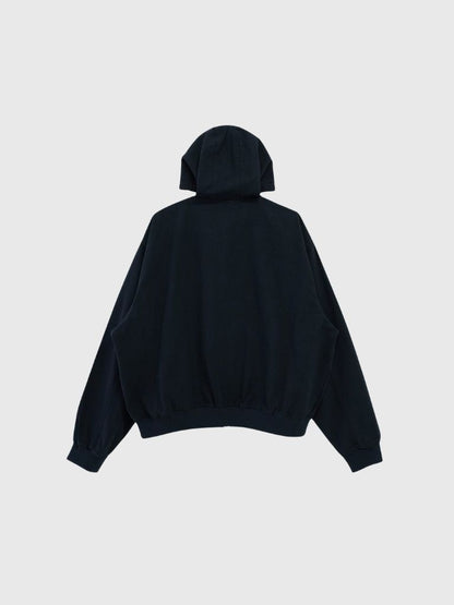 over pocket zip up hoodie